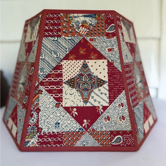 Vintage Patchwork Fabric on hard shell Lampshade - Picture 2 of 11